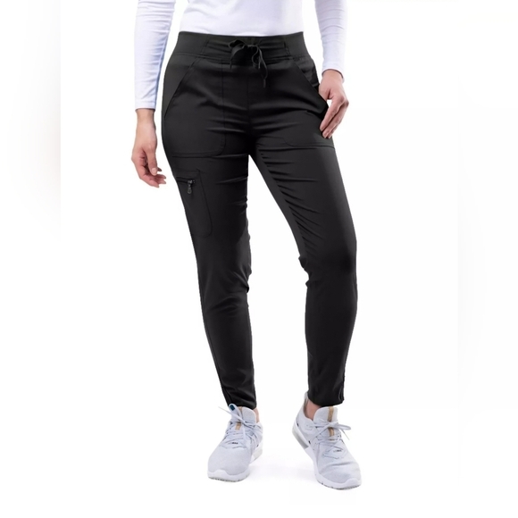 Adar Pro Womens Jogger Scrub Pants Size M - Lot Of 2 Please READ - Solid Black‎ - Picture 1 of 16